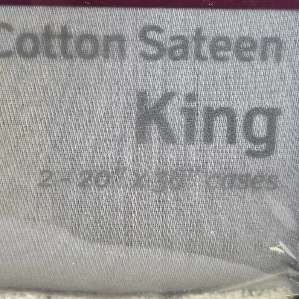 Sealy 330 Thread Count Sateen 2 Pack King Pillowcases Slate Gray New